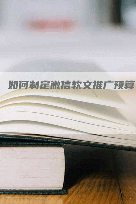 如何制定微信软文推广预算